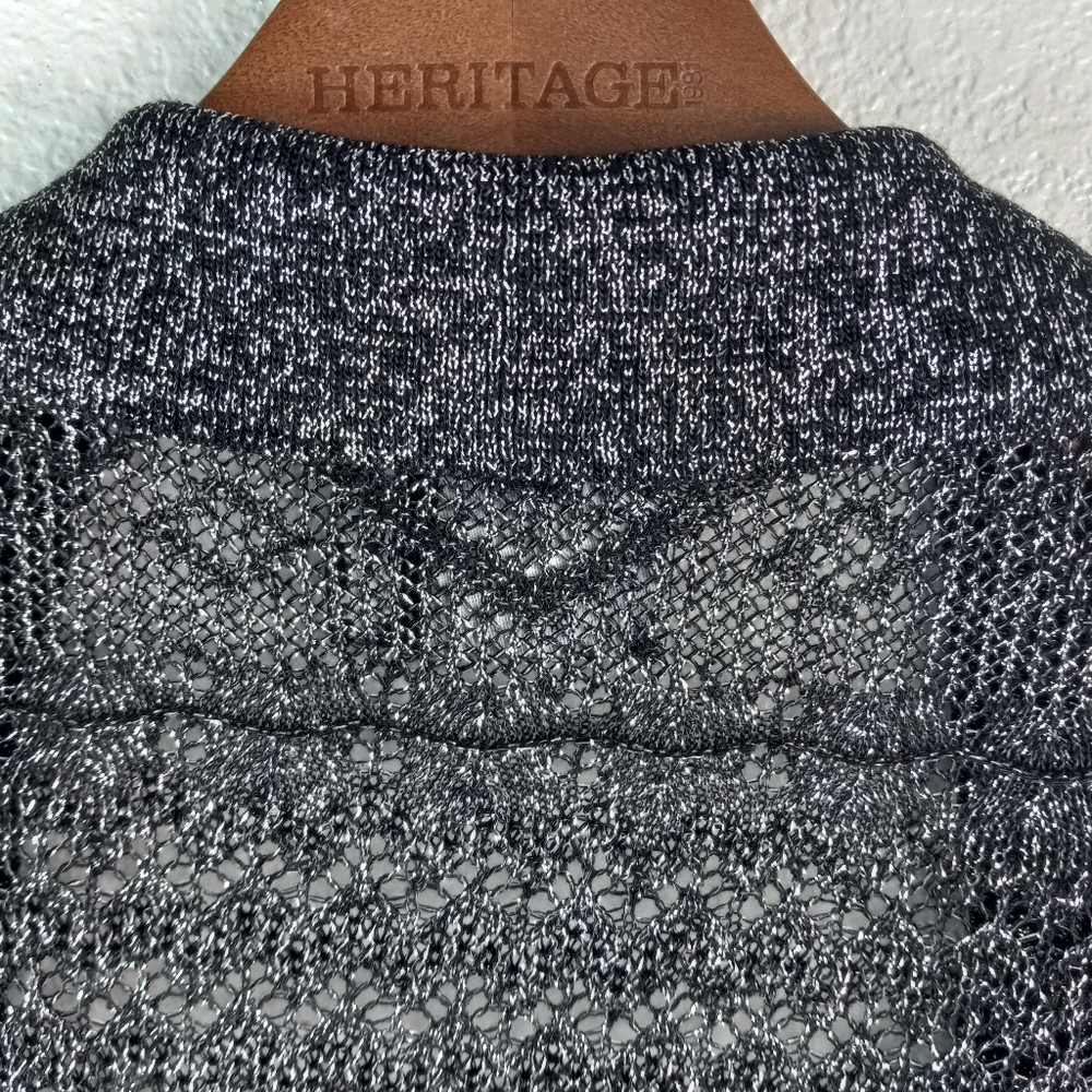 Asos M Collared Knit Cardigan Button Front Metall… - image 5